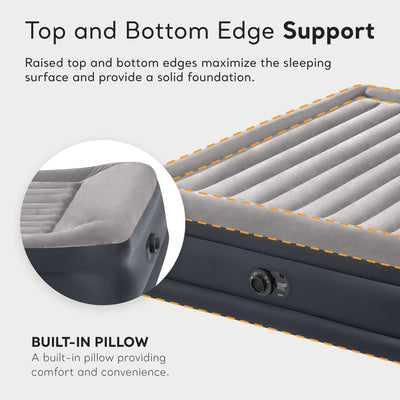 Intex Dura Beam Raised Blow Up Mattress Air Bed Built In Pump, King (Open Box)