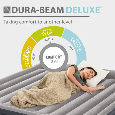 Intex Dura Beam Deluxe Raised Blow Up Air Bed w/ Built In Pump, King (For Parts)