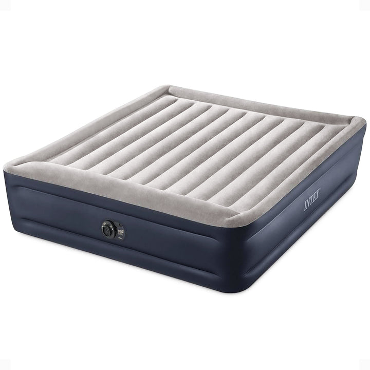 Intex Dura Beam Raised Blow Up Mattress Air Bed Built In Pump, King (Open Box)
