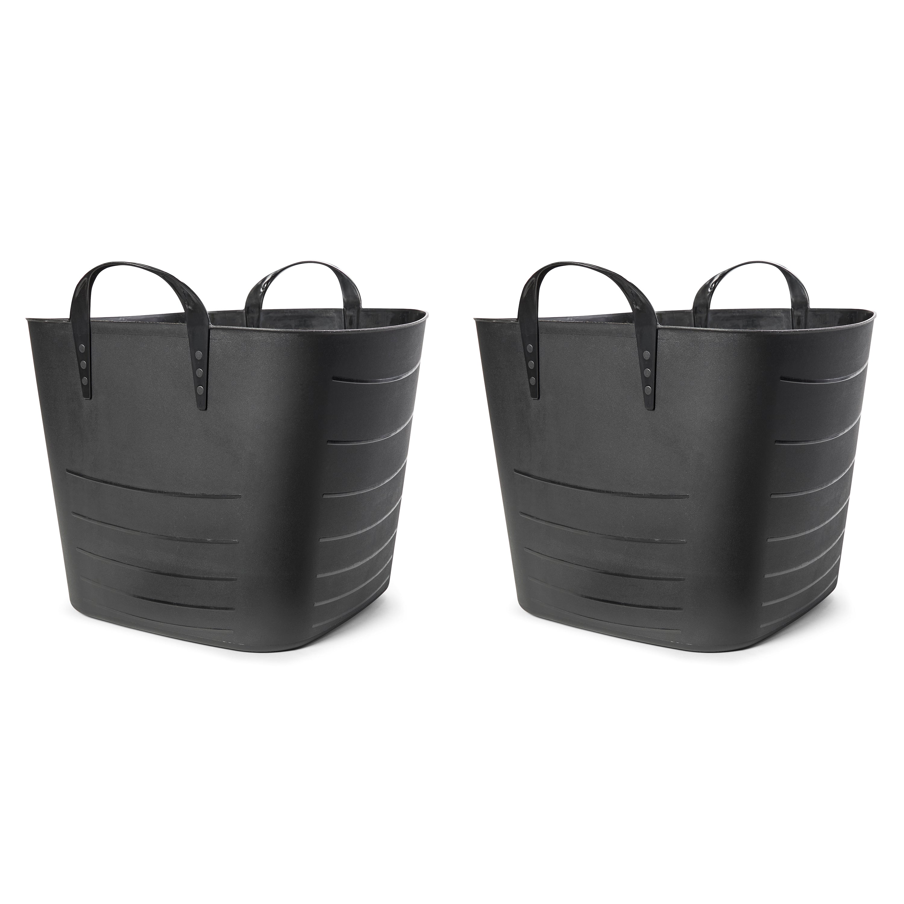 Life Story Tub Basket 25 Liter Plastic Storage Tote Bin with Handles (2 Pack)