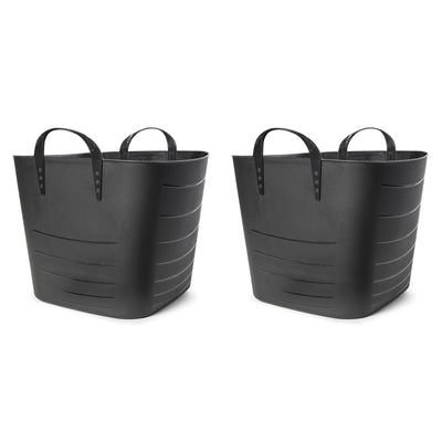 Life Story Tub Basket 25 Liter Plastic Storage Tote Bin with Handles (2 Pack)