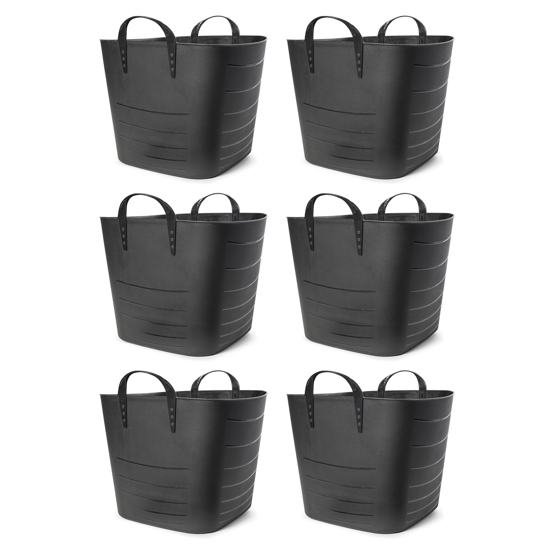 Life Story Tub Basket 25 Liter Plastic Storage Tote Bin with Handles (6 Pack)