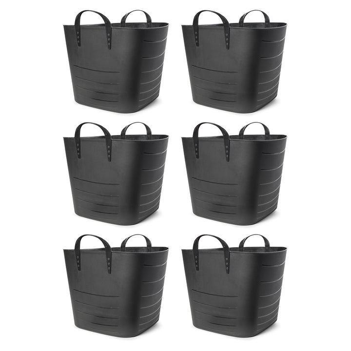 Life Story Tub Basket 25 Liter Plastic Storage Tote Bin with Handles (6 Pack)