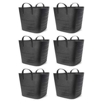 Life Story Tub Basket 25 Liter Plastic Storage Tote Bin with Handles (6 Pack)