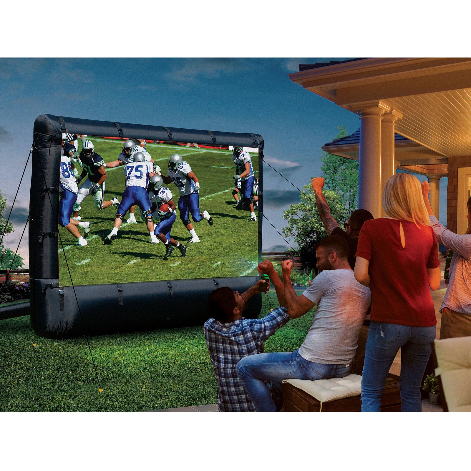 Airflowz 9.5' Inflatable Widescreen Movie Projection Screen w/Blower & Carry Bag - VMInnovations