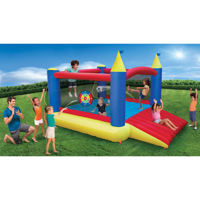 Banzai Slide 'n Score Bouncer Inflatable Bounce House with Games (Open Box)