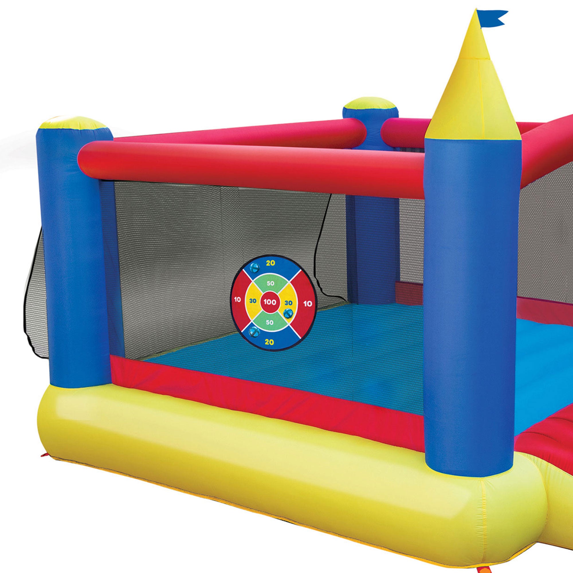 Banzai Slide 'n Score Bouncer Inflatable Bounce House with Games (Open Box) - VMInnovations