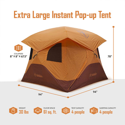 Gazelle T4 XL 4 Person Family Instant Pop Up Camping Hub Tent(For Parts)