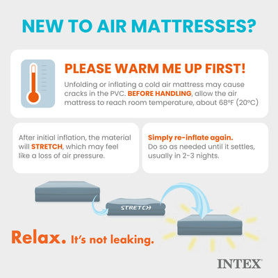 Intex 18" Inflatable Elevated Premium Comfort Airbed with Built-In Pump, King - VMInnovations