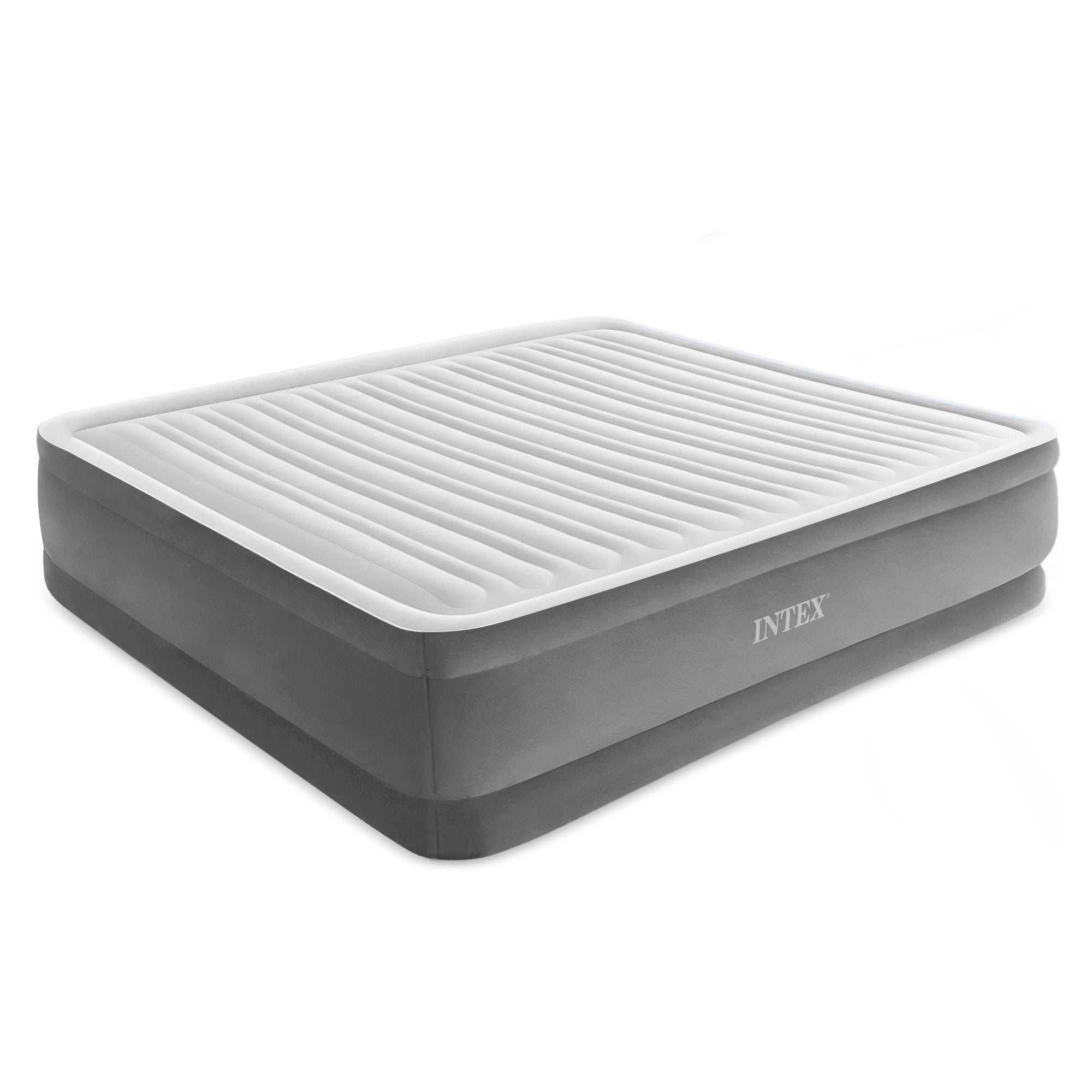 Intex 18-inch Inflatable Elevated Premium Airbed w/ Built-In Pump, King (Used) - VMInnovations