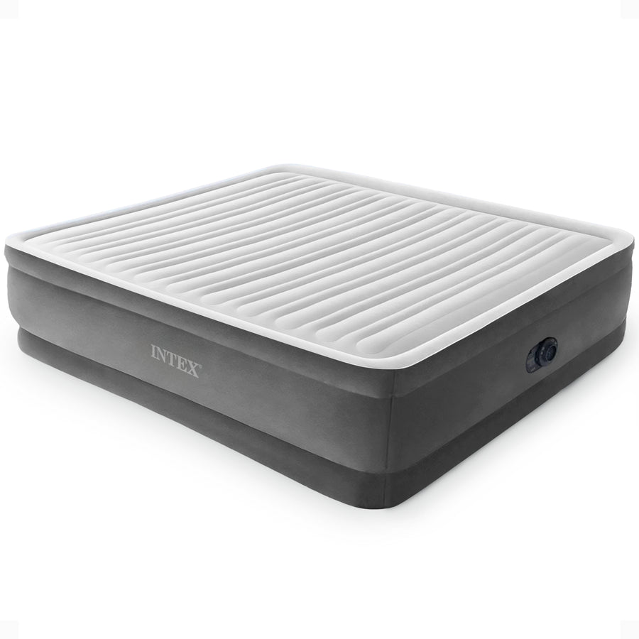 Intex 18-inch Inflatable Elevated Premium Airbed w/ Built-In Pump, King (Used) - VMInnovations