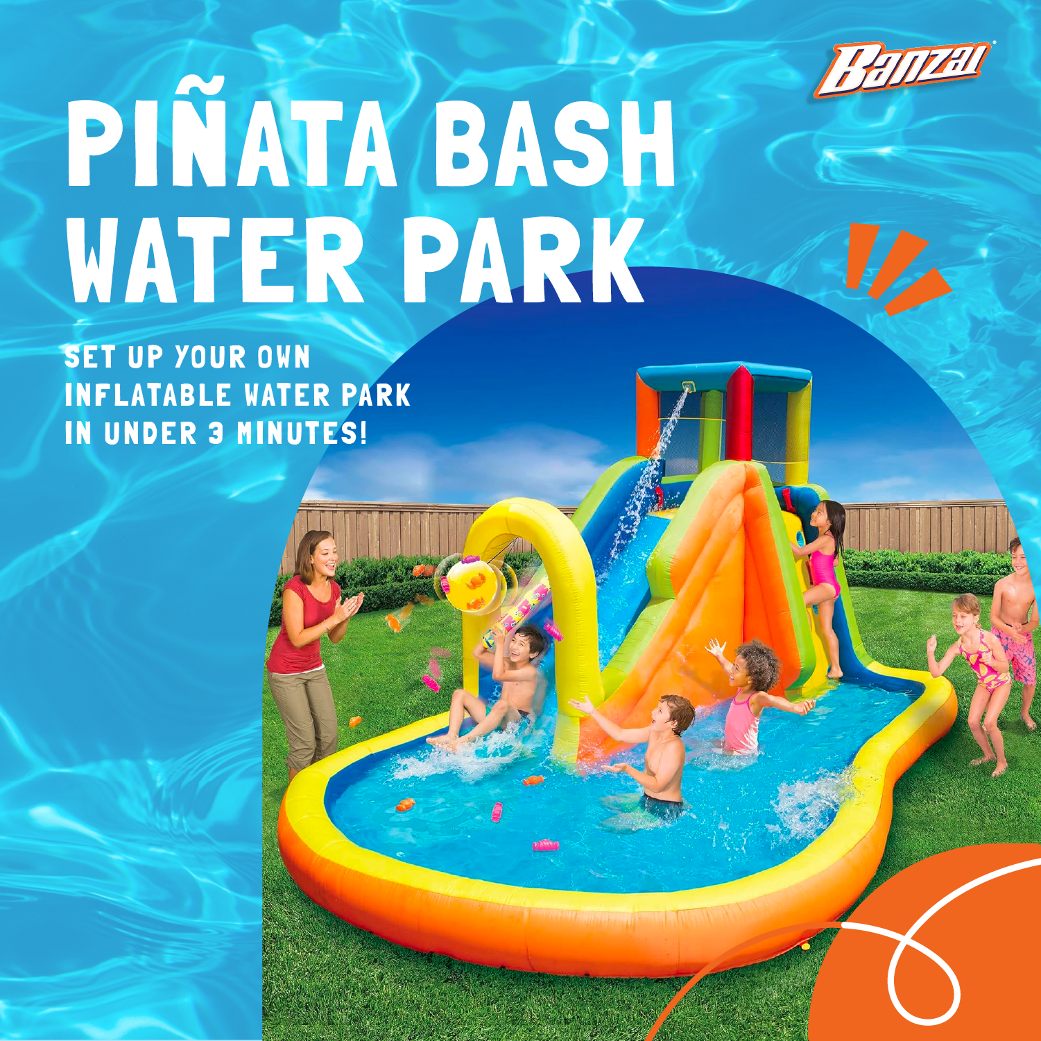 Banzai Inflatable Pinata Bash Party Slide Aquatic Activity Water Park (Used) - VMInnovations