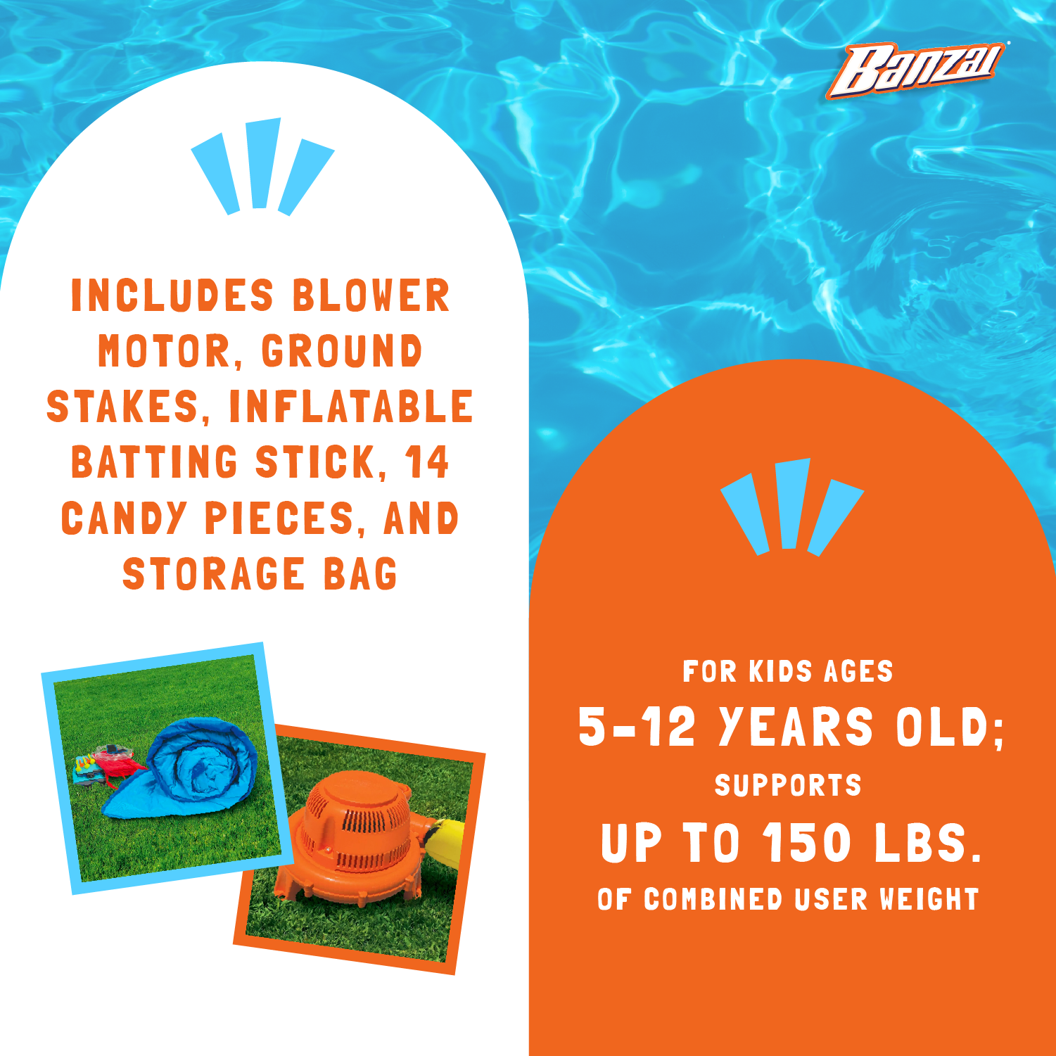 Banzai Inflatable Pinata Bash Party Slide Aquatic Activity Water Park (Used) - VMInnovations