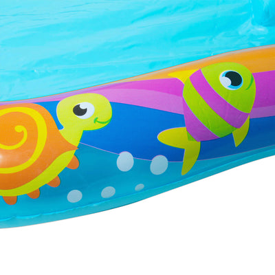 Banzai Shade 'N Slide Turtle Inflatable Kiddie Splash Pool Set (Open Box)