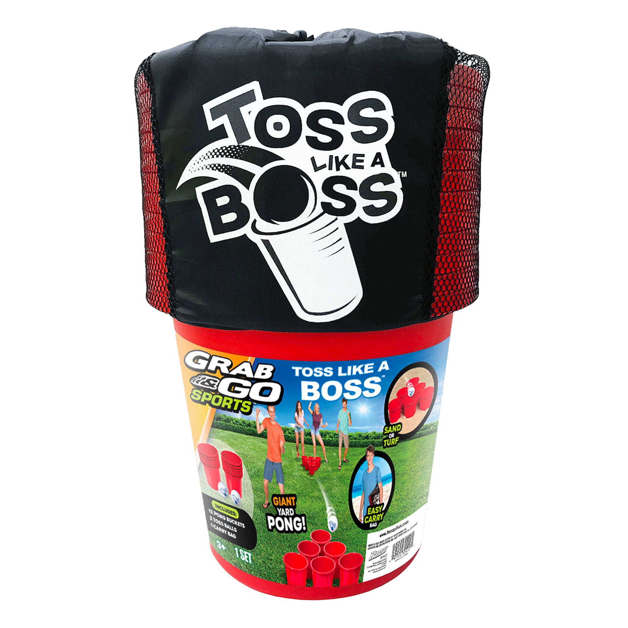 Banzai Toss Like A Boss Outdoor Giant Pong Lawn Game with Drawstring Carry Bag - VMInnovations