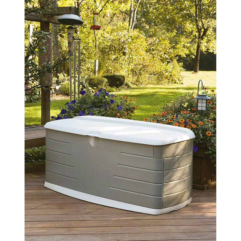 Rubbermaid Large Resin Water Resistant Outdoor Storage Box/Bench (Open Box)