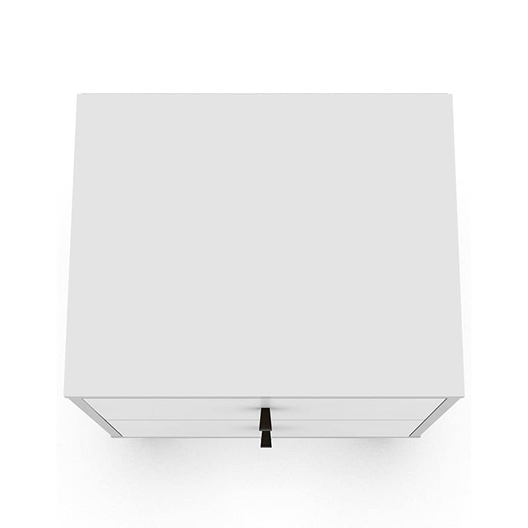 Manhattan Comfort Liberty Modern 2 Drawer End Table Nightstand, White (Open Box) - VMInnovations
