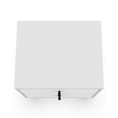 Manhattan Comfort Liberty Modern 2 Drawer End Table Nightstand, White (Open Box) - VMInnovations