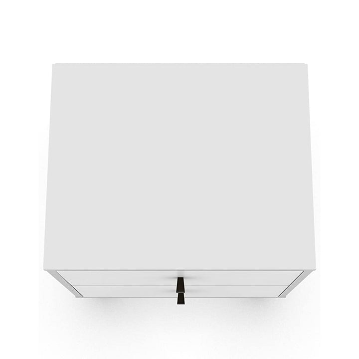 Manhattan Comfort Liberty Modern 2 Drawer End Table Nightstand, White (Open Box) - VMInnovations