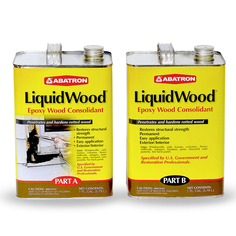 Abatron LiquidWood Epoxy Wood Hardener Compound, 2 Gallon, Part A & B (Open Box)
