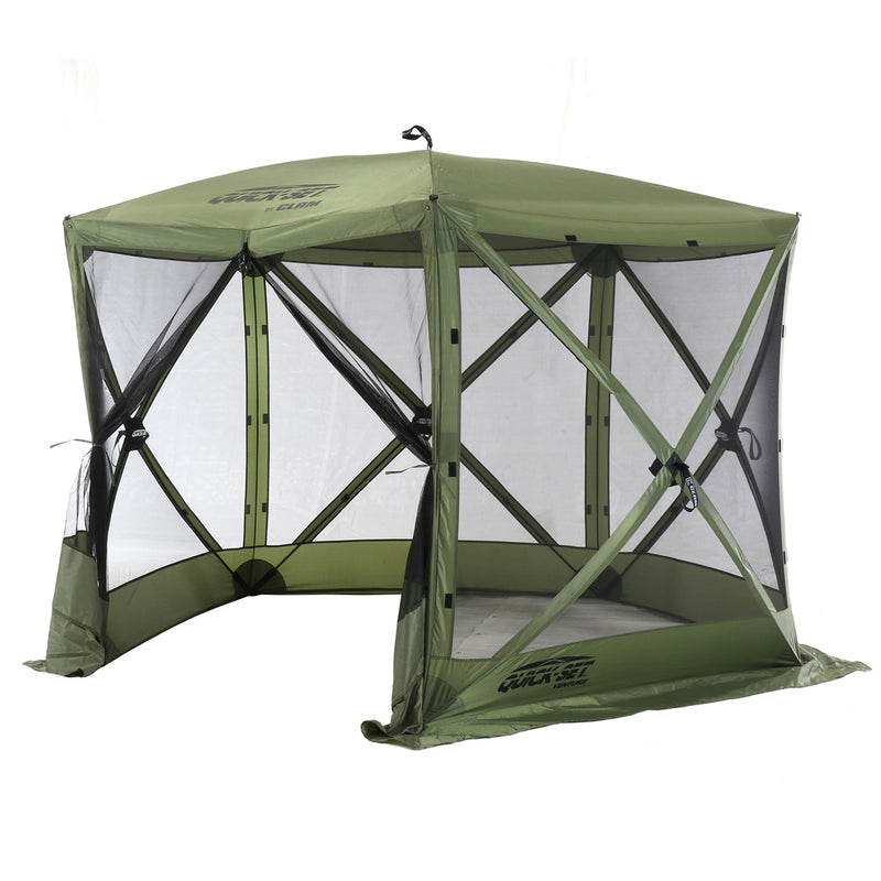 CLAM Quick-Set Venture 9 x 9 Foot Portable Outdoor Camping Canopy Shelter, Green