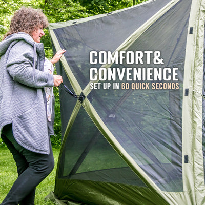Clam Corp Portable Canopy Pop Up Tent w/ Mesh Netting, Green/Black (For Parts)