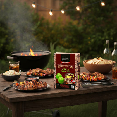 Best of the West All Natural Barbecue Apple Wood Smoking Chips, 180 Cubic Inches - VMInnovations