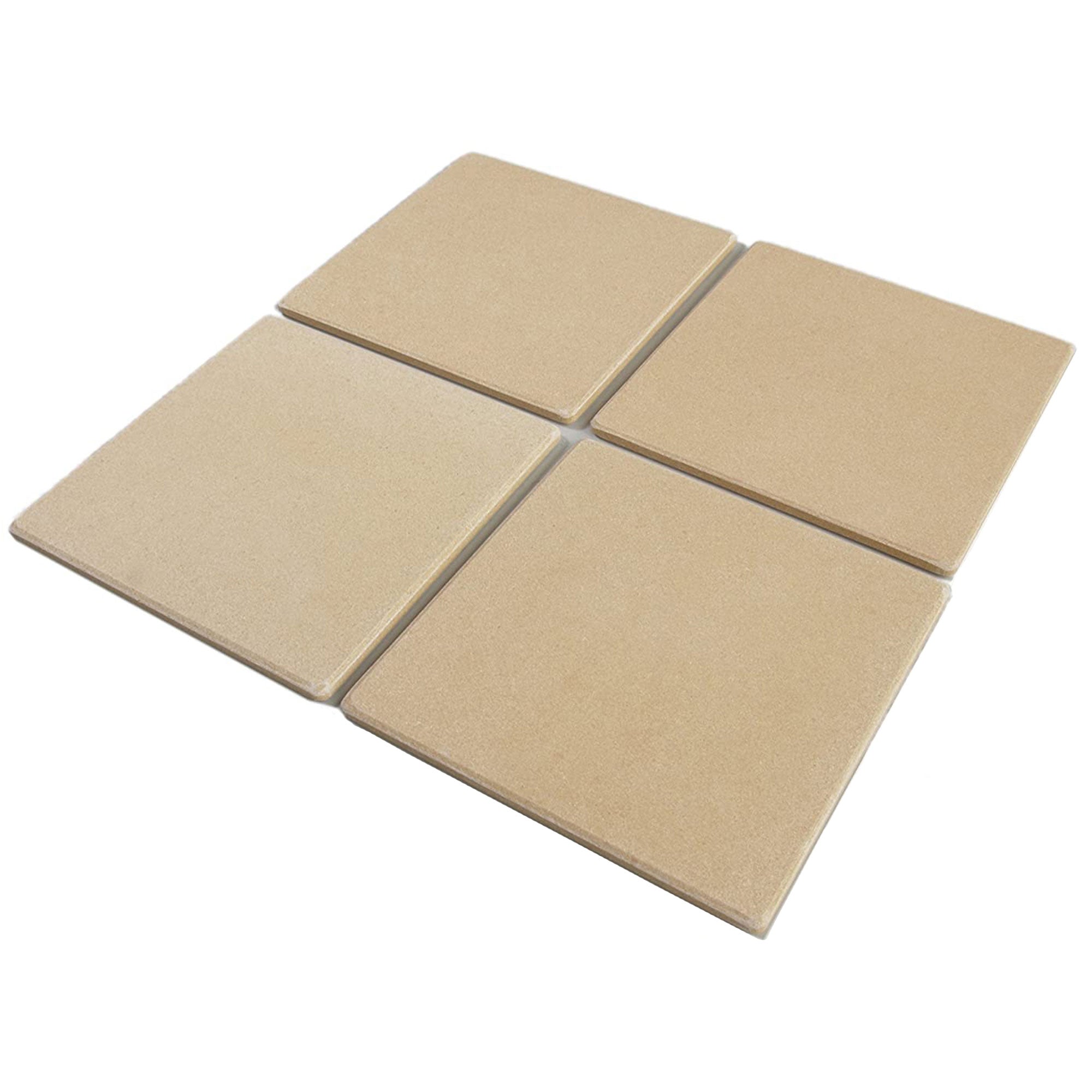 Bialetti Taste of Italy Ceramic 7.5 Inch Square Pizza Stone Tile Set (8 Pack)