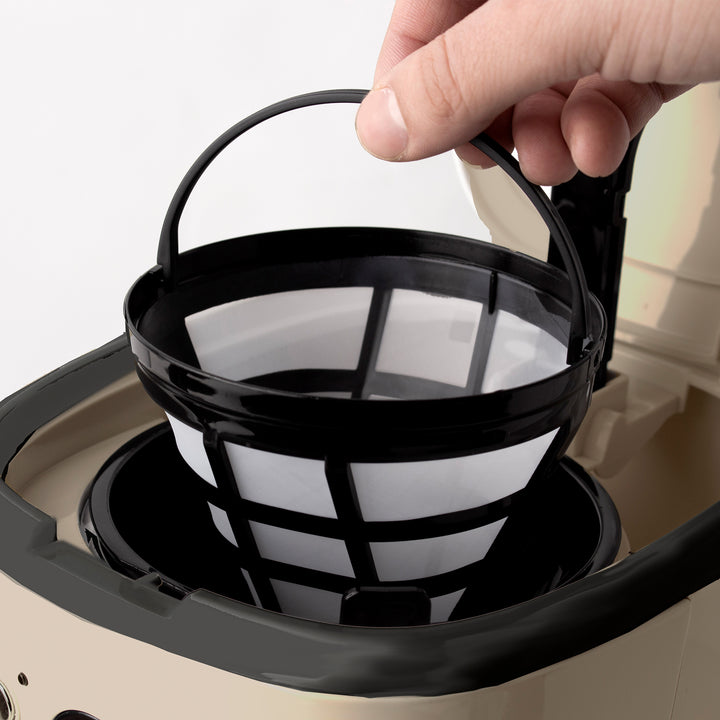 Haden Coffee Machine 12 Cup Programmable Drip CoffeeMaker Putty/Chrome(Open Box)