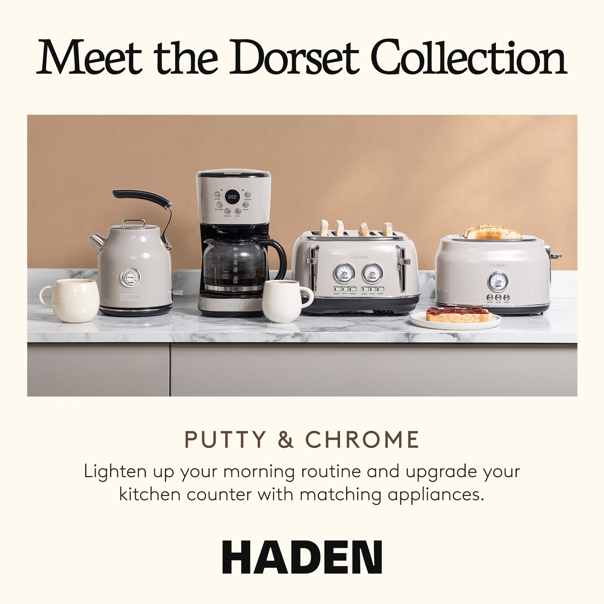 Haden Retro Style 12 Cup Home Coffee Maker Machine w/ Carafe, Putty (Used) - VMInnovations