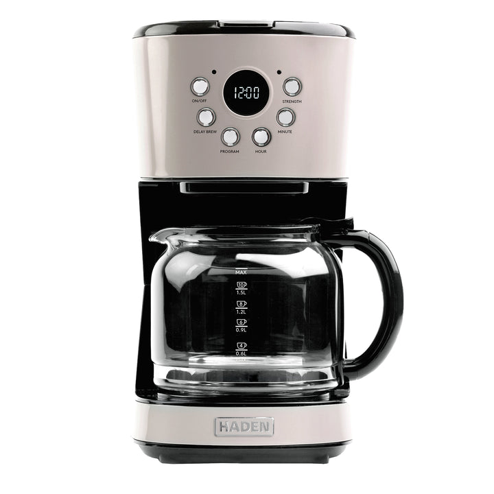 Haden Coffee Machine 12 Cup Programmable Drip CoffeeMaker Putty/Chrome(Open Box)