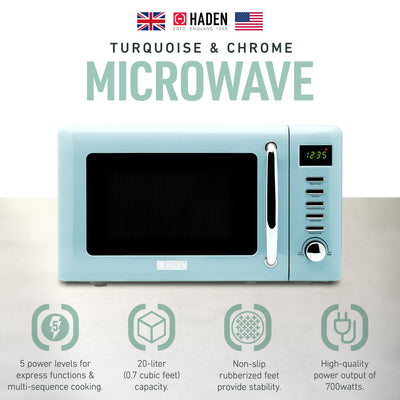Heritage Vintage Retro 0.7 Cu Ft 700W Countertop Microwave Oven, Blue (Used) - VMInnovations