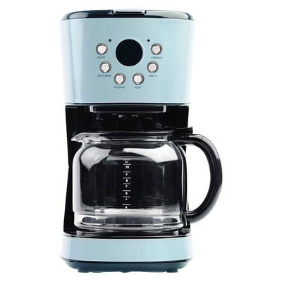 Heritage 12 Cup Programmable Vintage Retro Coffee Maker Machine, Blue (Open Box)