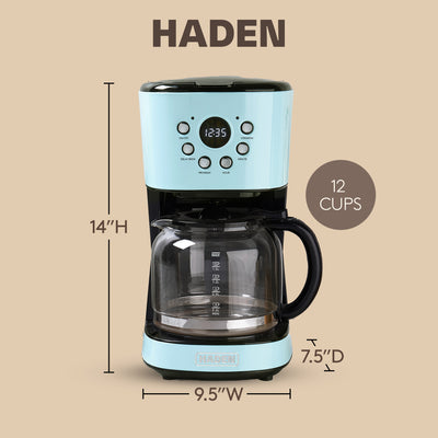 Haden Heritage Wide Toaster & Dorset Electric Kettle & Coffee Machine, Turquoise