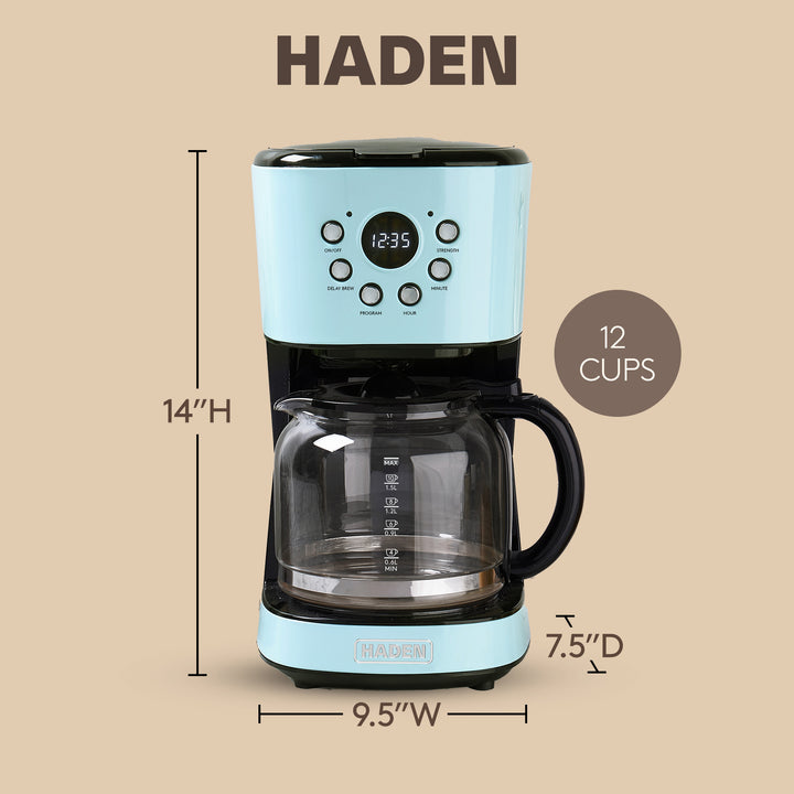 Haden Heritage Wide Toaster & Dorset Electric Kettle & Coffee Machine, Turquoise