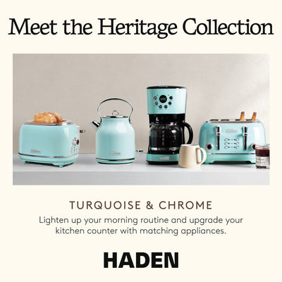 Haden Heritage 12 Cup  Vintage Retro Home Coffee Maker Machine, Blue (Used)