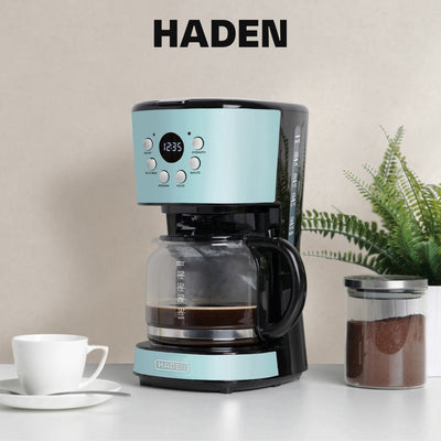Haden Heritage 12 Cup  Vintage Retro Home Coffee Maker Machine, Blue (Used)