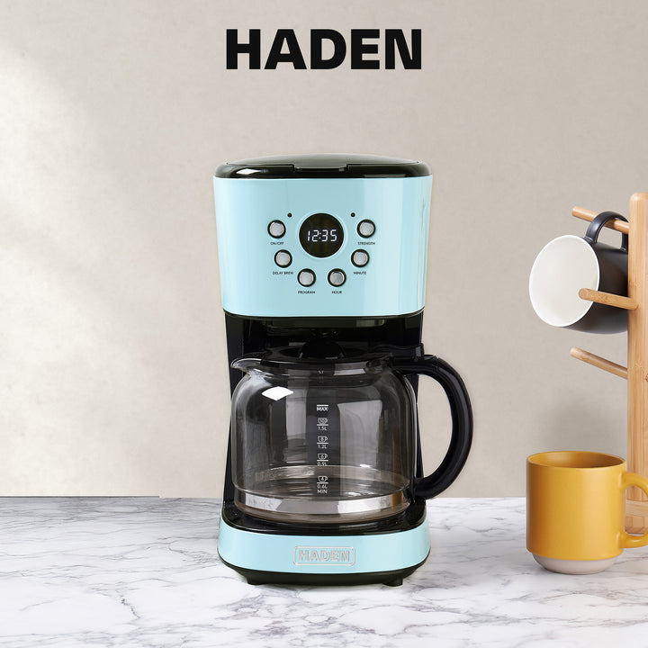Haden Heritage 12 Cup  Vintage Retro Home Coffee Maker Machine, Blue (Used) - VMInnovations