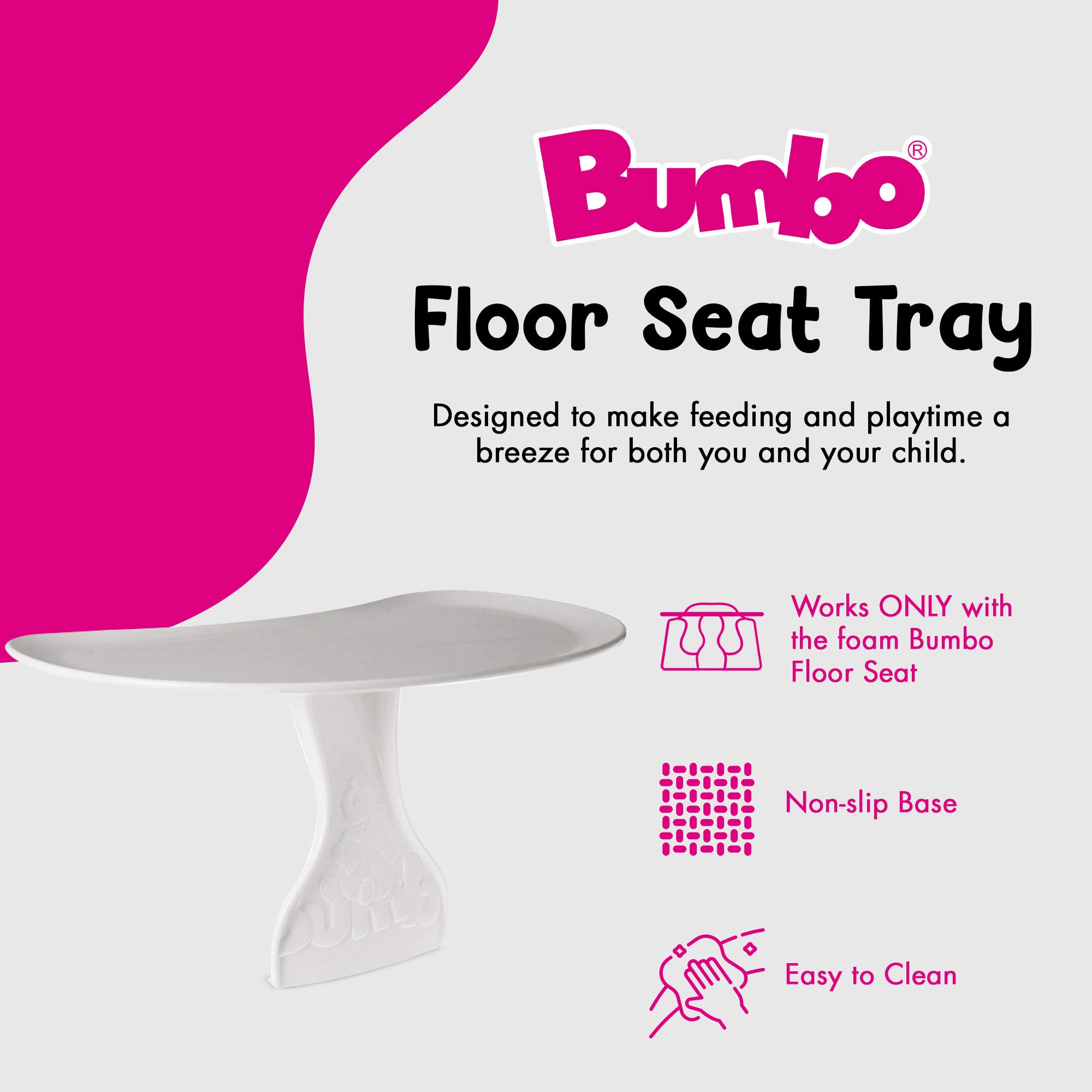 Bumbo Baby Childrens Infant Toddler Floor Seat Eating & Play Top Tray (Used)