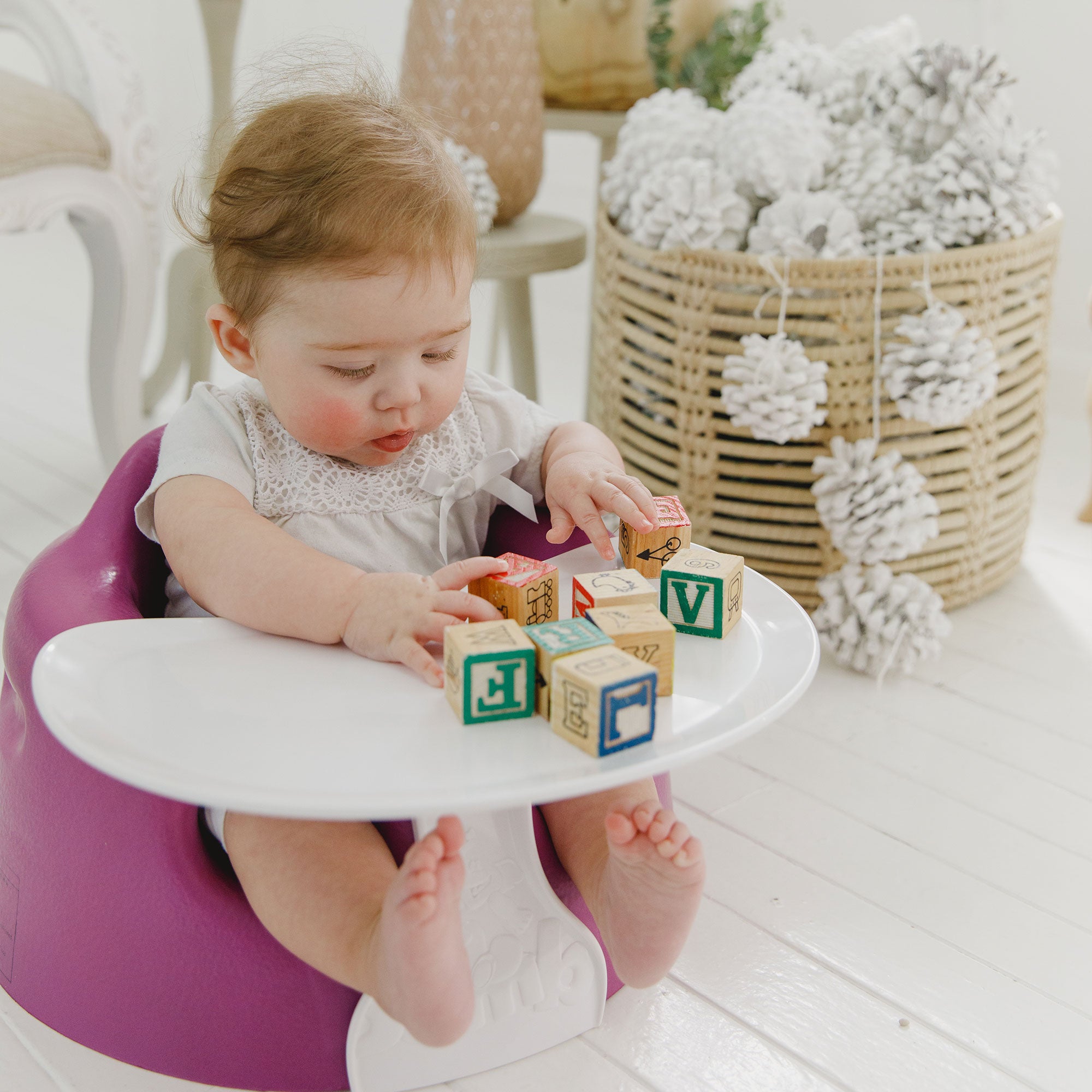 Bumbo Baby Childrens Infant Toddler Floor Seat Eating & Play Top Tray (Used)