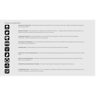 MP Global Quiet Walk 3x33 Ft Acoustical Floating/Laminate Flooring Underlayment