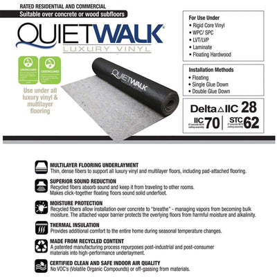 QuietWalk 100 Square Foot Luxury Vinyl Sound Reflecting Flooring Underlayment