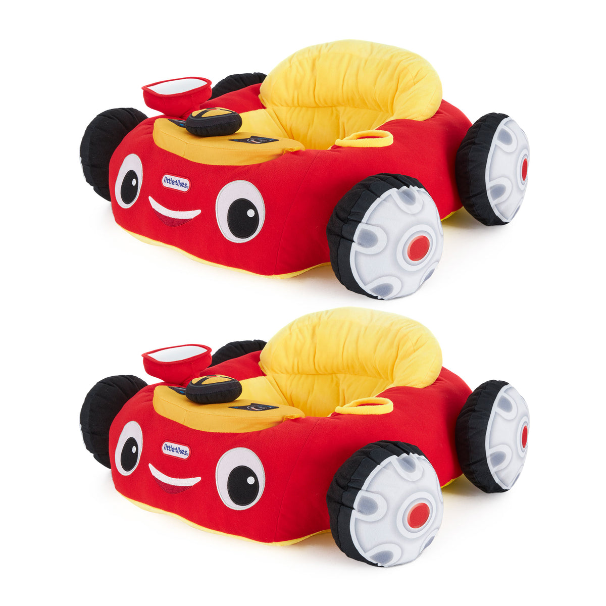 Little Tikes Cozy Coupe Plush Baby Toddler Lounger Floor Seat, Red Car (2 Pack) - VMInnovations