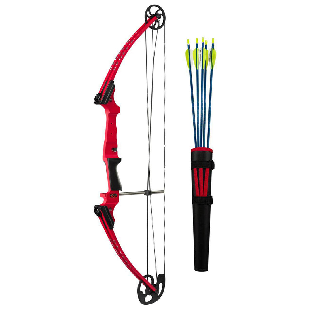 Genesis Original Archery Compound Bow & Arrow Set, Left Handed, Red (Open Box)