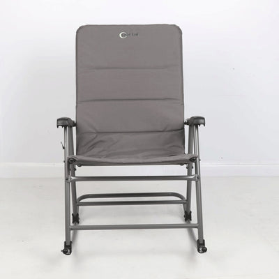 Portal Outdoor Wide Portable Flat Folding Camping Rocking Chair Recliner, Gray - VMInnovations