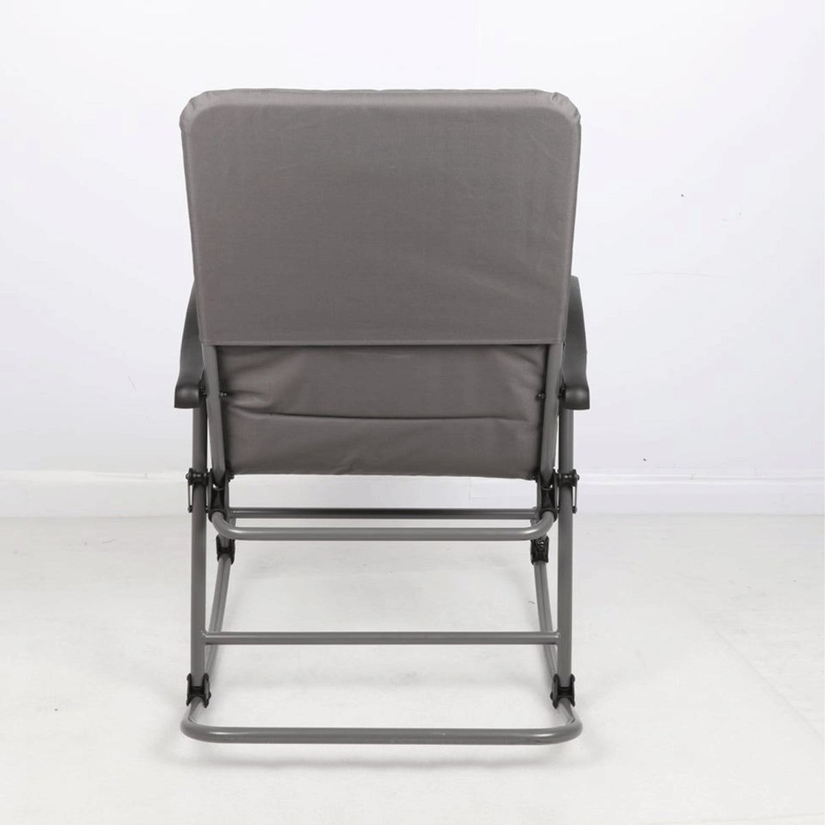 Portal Outdoor Wide Portable Flat Folding Camping Rocking Chair Recliner, Gray