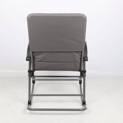 Portal Outdoor Wide Portable Flat Folding Camping Rocking Chair Recliner, Gray