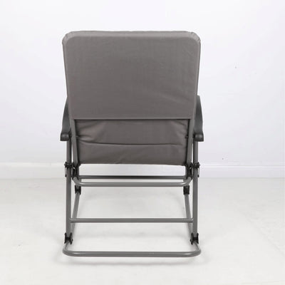 Portal Outdoor Wide Portable Flat Folding Camping Rocking Chair Recliner, Gray - VMInnovations