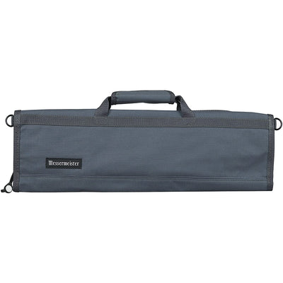Messermeister 8 Pocket Padded Nylon Knife Culinary Roll Up Luggage Case, Gray