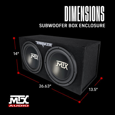 MTX TNE212D 12" 1200W Car Audio Dual Loaded Subwoofer Box Enclosure (Damaged)